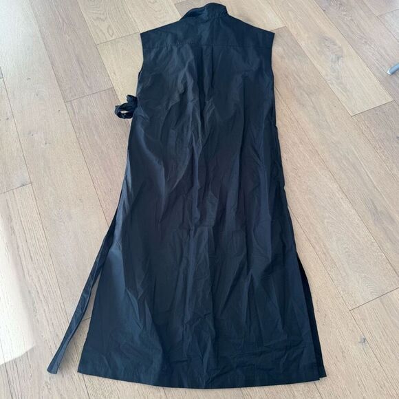 $118 Everlane Everlane The Supima Cotton Short-Sleeve Shirt Dress Pockets Black - Picture 6 of 8